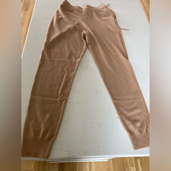 Quince 100% Mongolian Cashmere Joggers Camel Color L - Picture 5 of 6